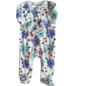 Carter's Floral Kids Footie - Cream and Purple